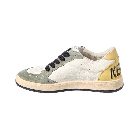  Ballstar Leather & Suede Sneaker, White